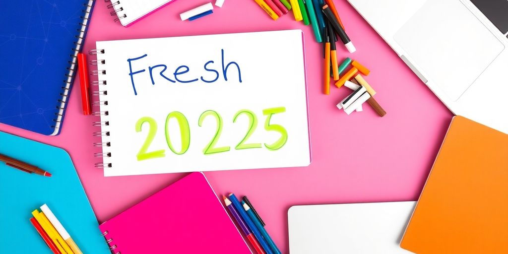 Creative tools for lead generation in 2025 flat lay.